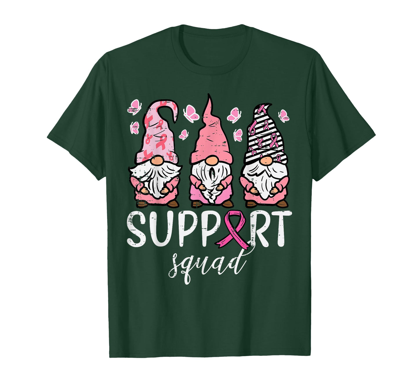 Breast Cancer Support Squad Gnomes Awareness Men Women Kids T-Shirt