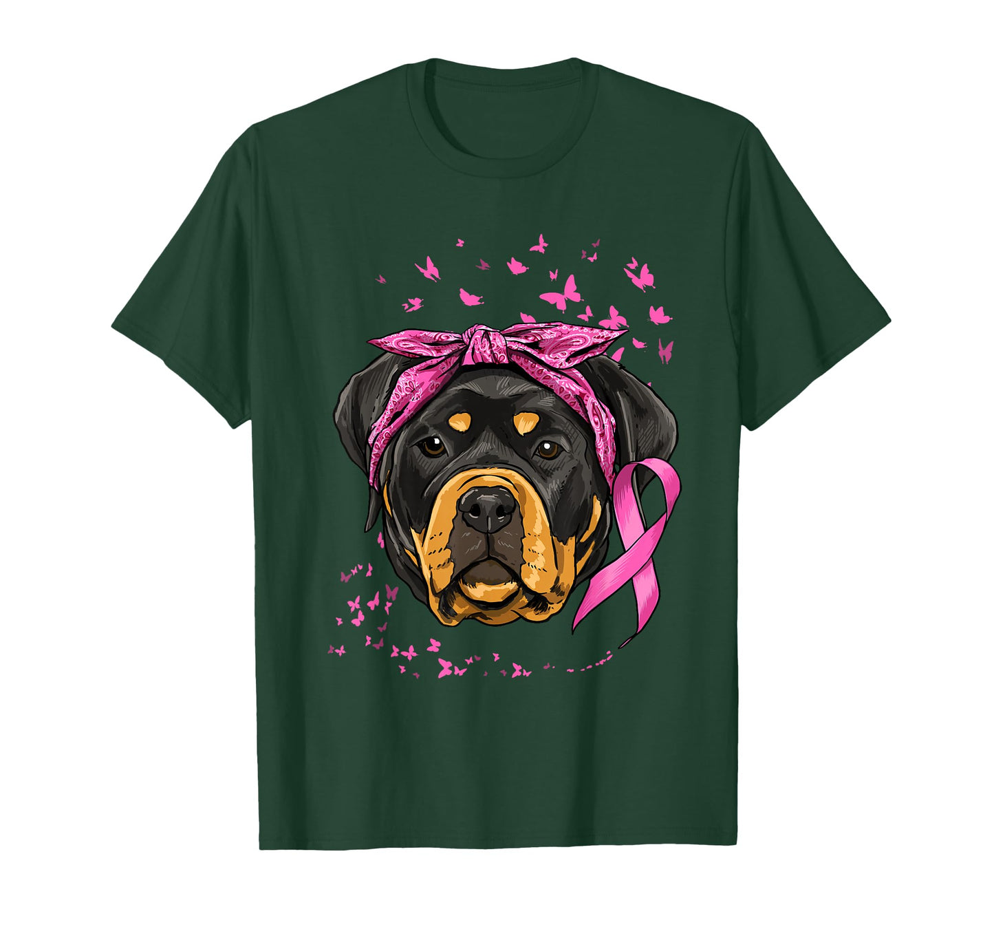 Rottweiler Pink Ribbon Breast Cancer Awareness Survivor T-Shirt