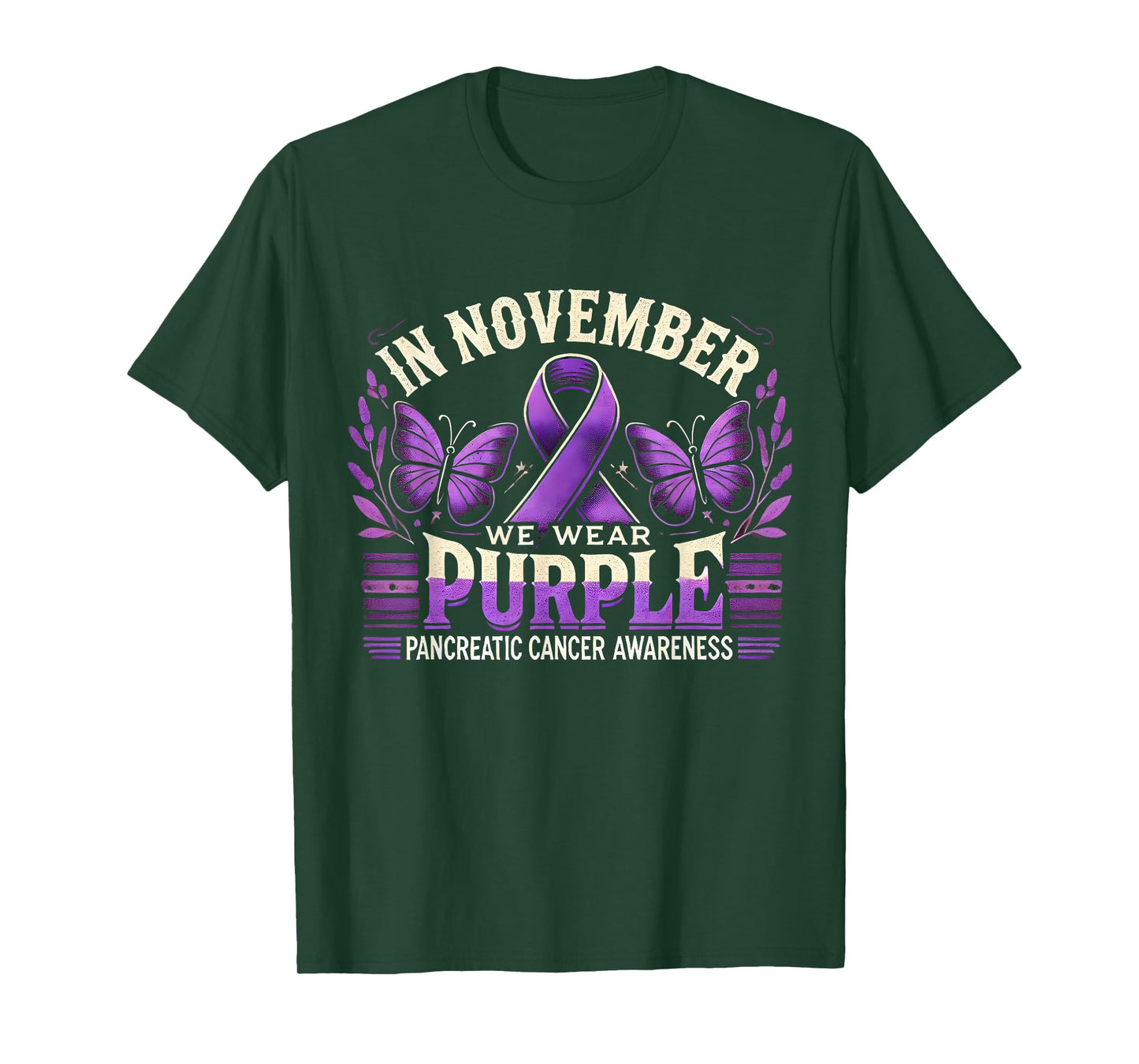 In November We Wear Purple Pancreatic Cancer Awareness Month T-Shirt
