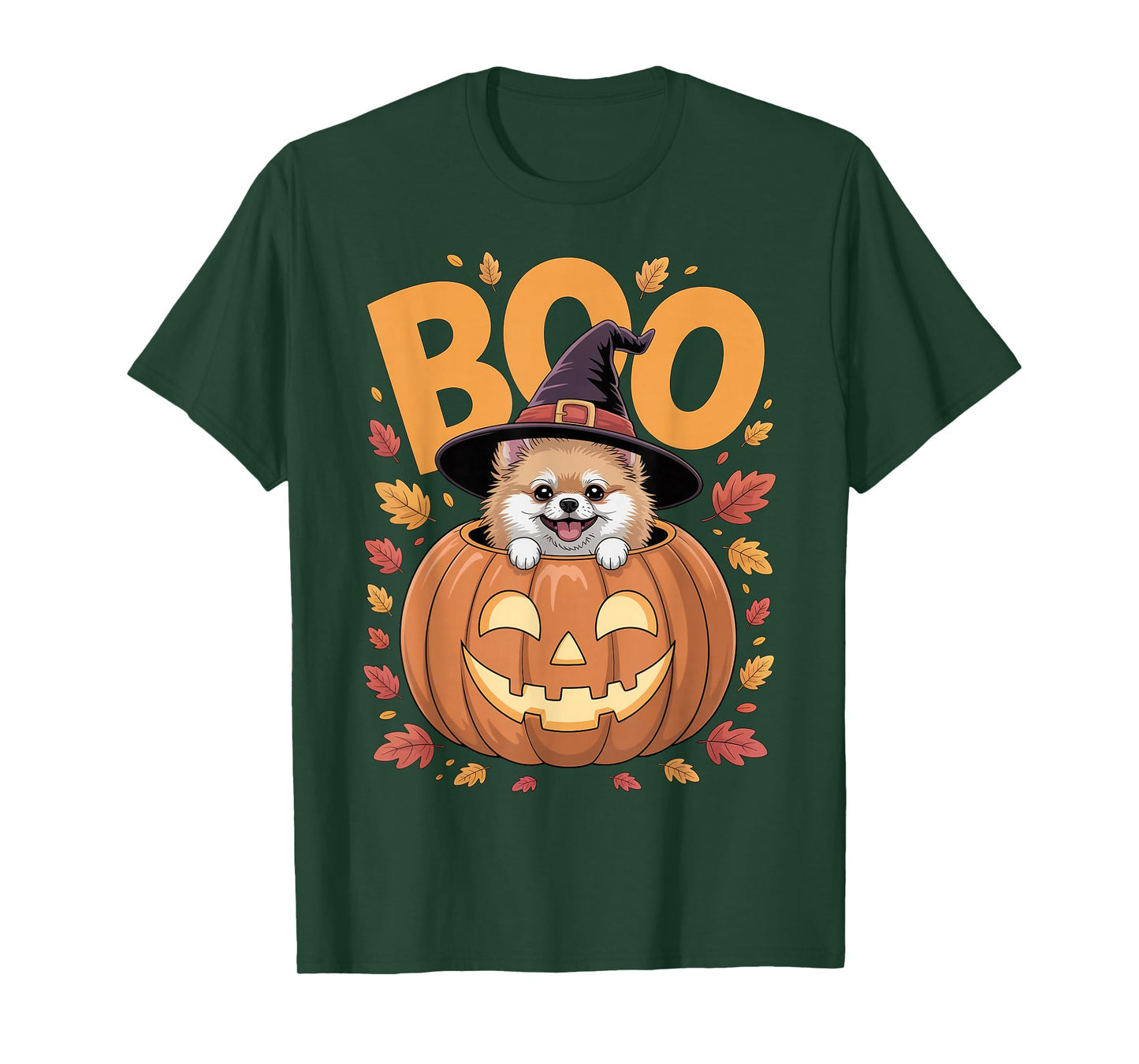 Pom Costume on Pumpkin Halloween Pomeranian T-Shirt