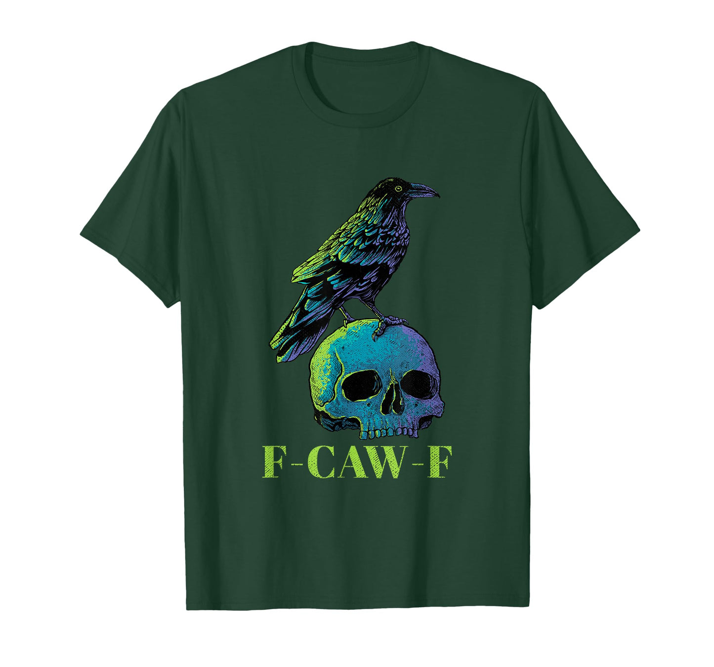F-Caw-F Crow Vintage Gothic Skull Funny Sarcastic Black Bird T-Shirt