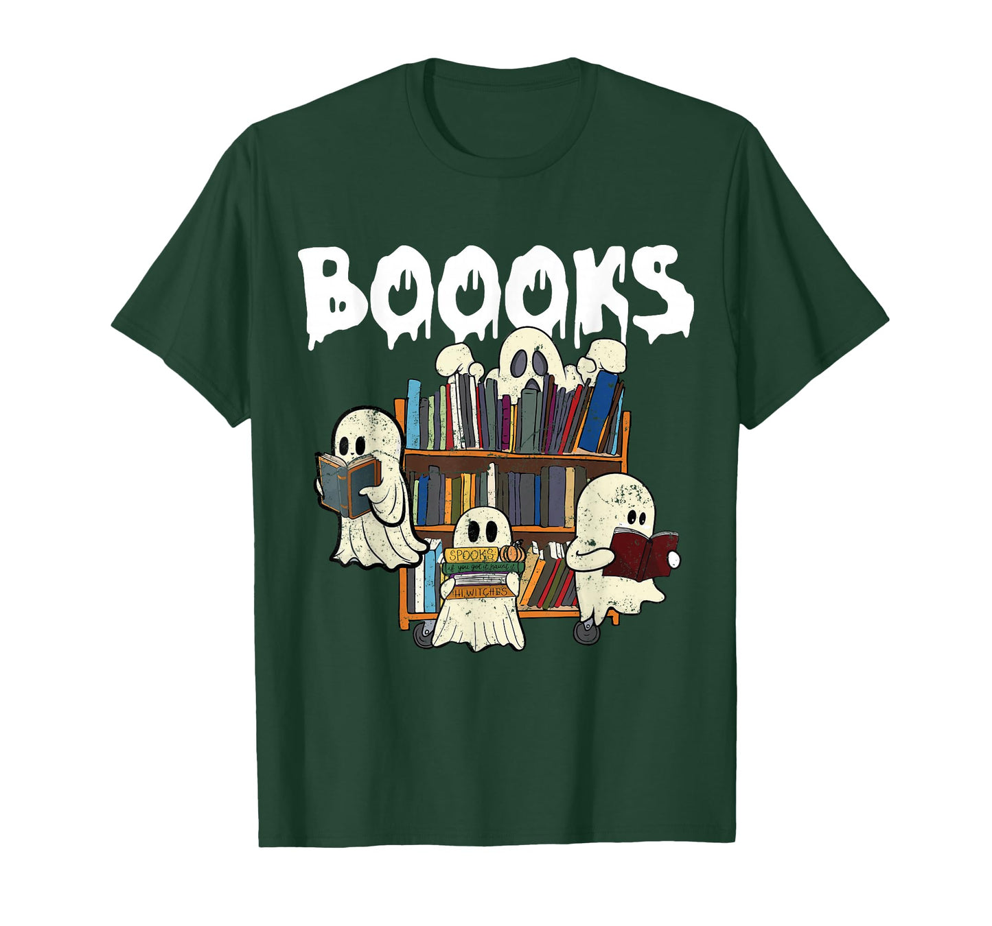 Funny Book Lovers Ghost Reading Book Halloween T-Shirt