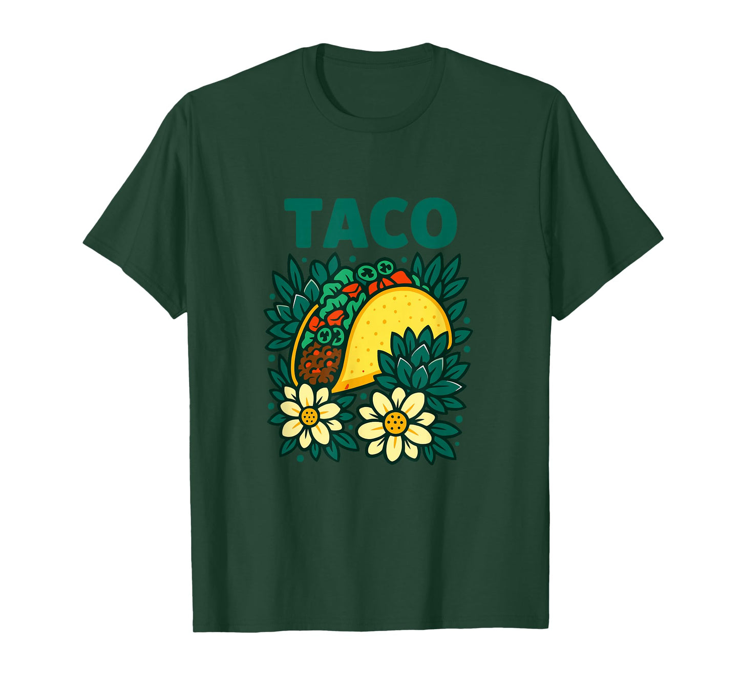 Fun Floral Mexican Food Lover Design T-Shirt