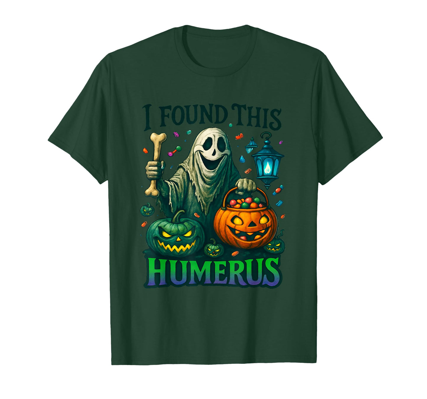 Funny Halloween I Found This Humerus Ghost Bone Skeleton T-Shirt