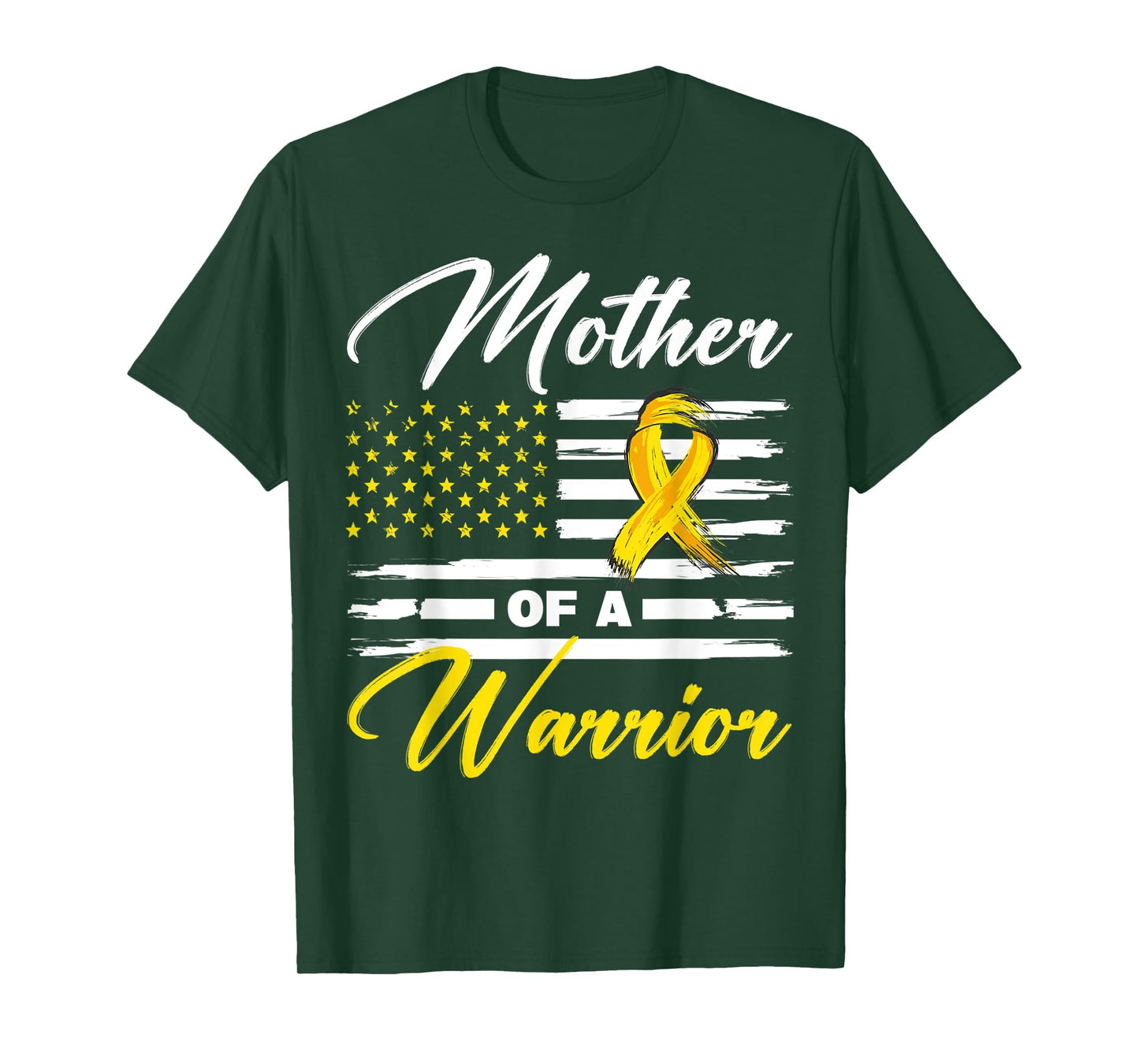 Mother Of A Warrior USA Flag Ewing Sarcoma Cancer Awareness Women Kids Men T-Shirt