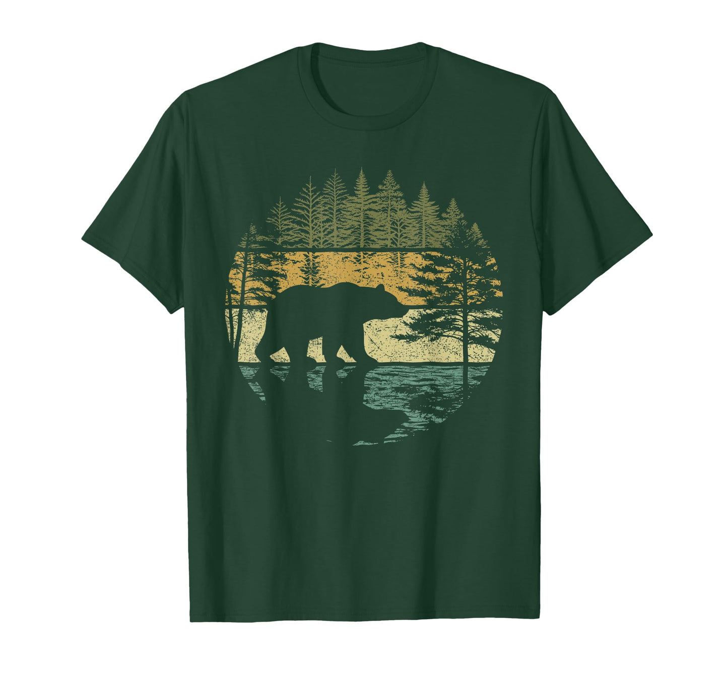 Retro Forest Bear Outdoors Nature Women Men Vintage Graphic T-Shirt