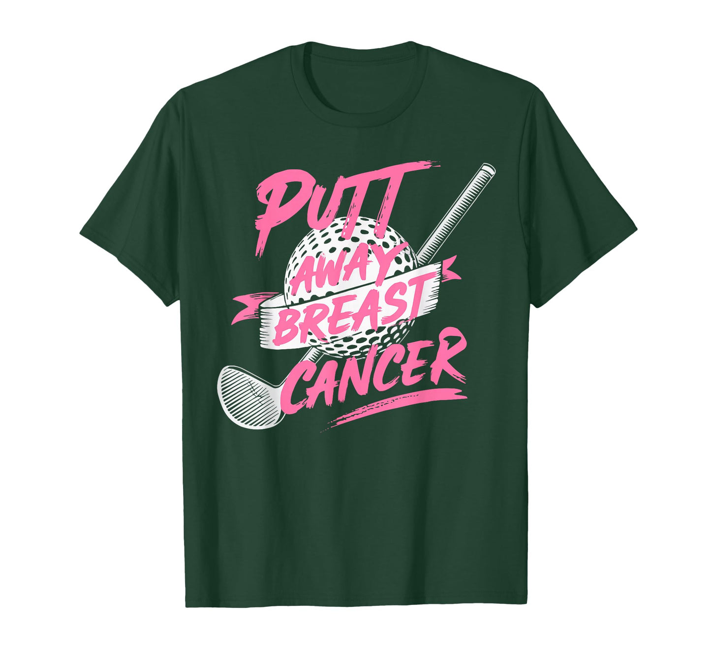 Golf Breast Cancer Awareness Month Golfer Pink Ribbon T-Shirt