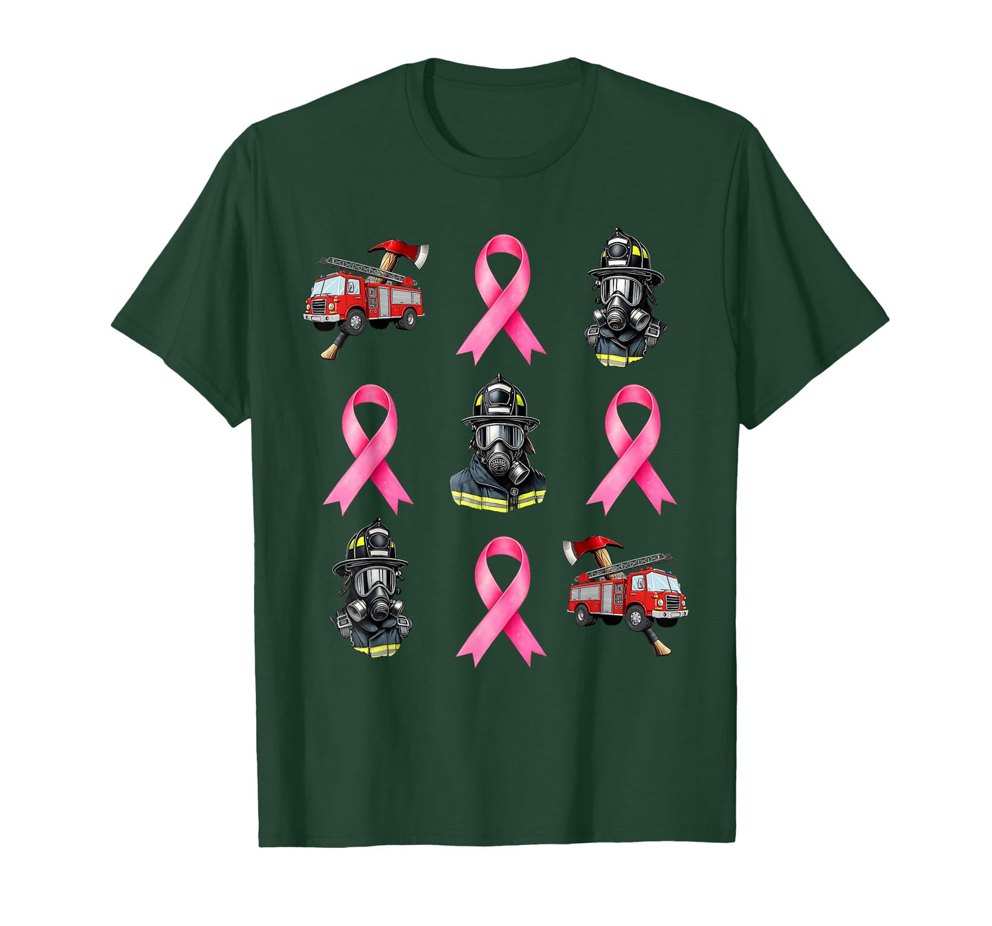 Breast Cancer Firefighting Firefighter Fire Truck Boys Girls T-Shirt