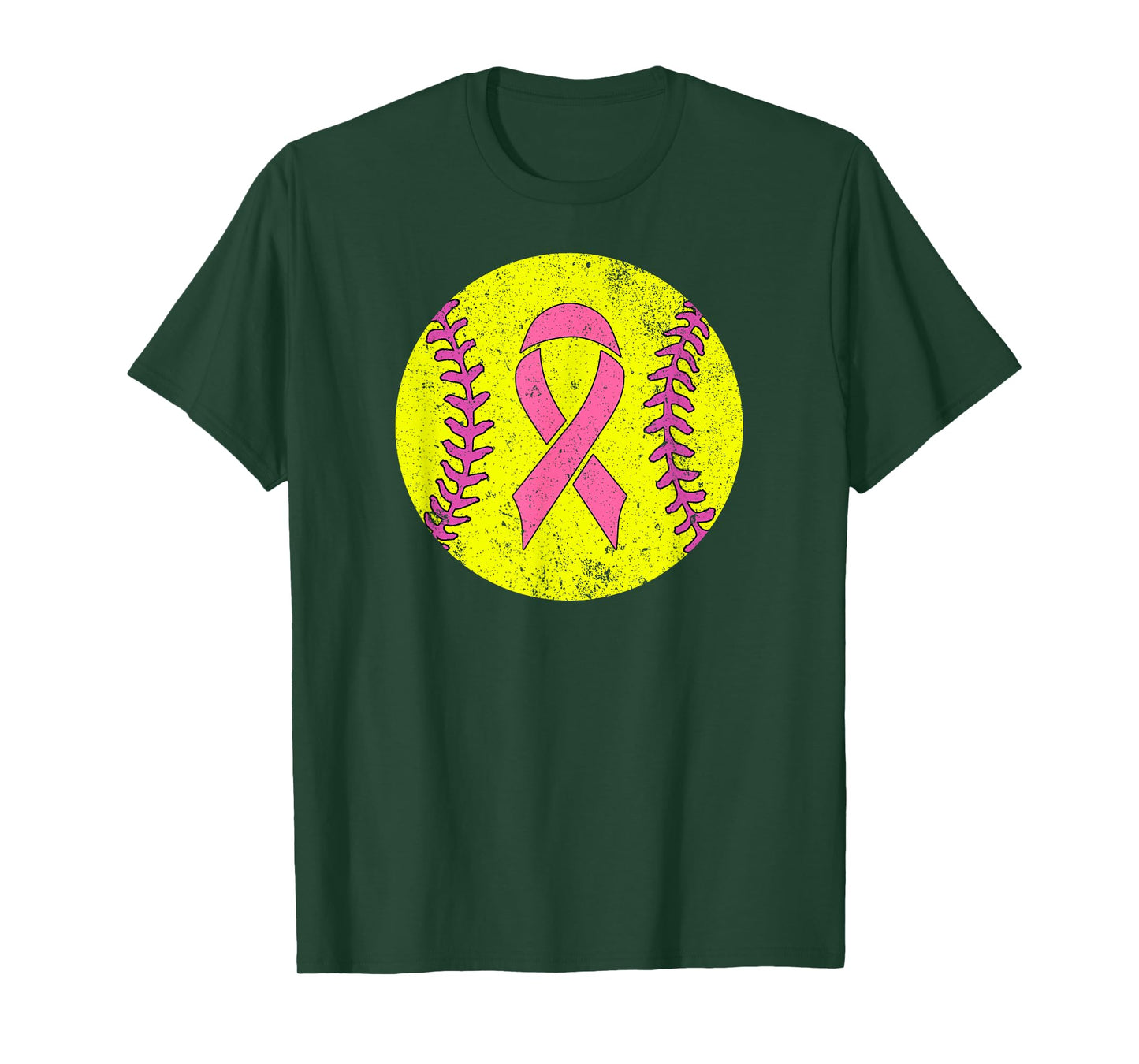Softball Player Pink Ribbon Breast Cancer Awareness Costume T-Shirt