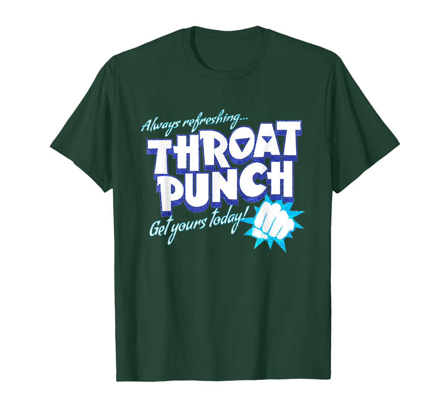 Distressed Refreshing Throat Punch T-Shirt Blue T-Shirt