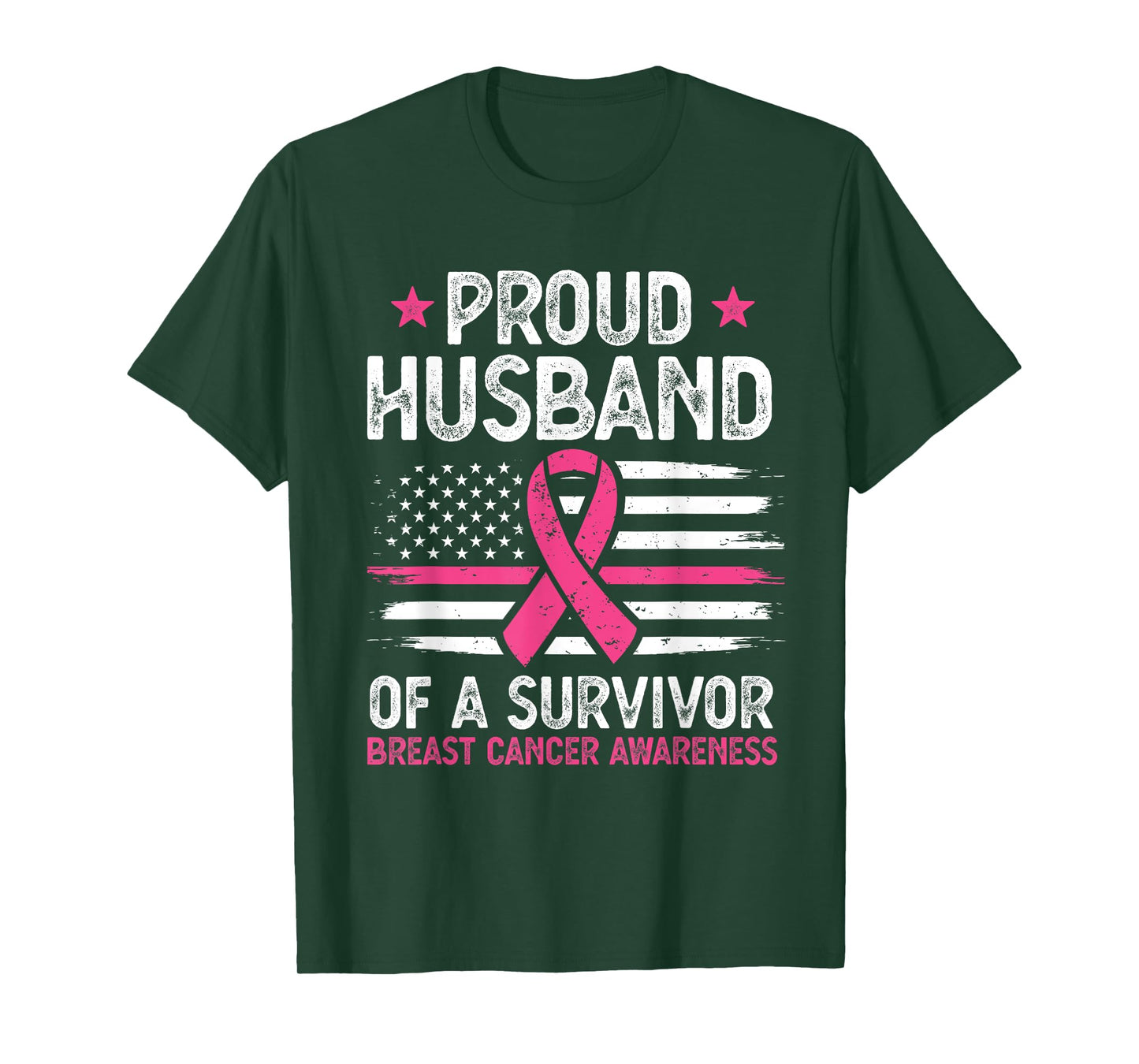 Proud Husband Of Survivor Breast Cancer Awareness Supporter T-Shirt