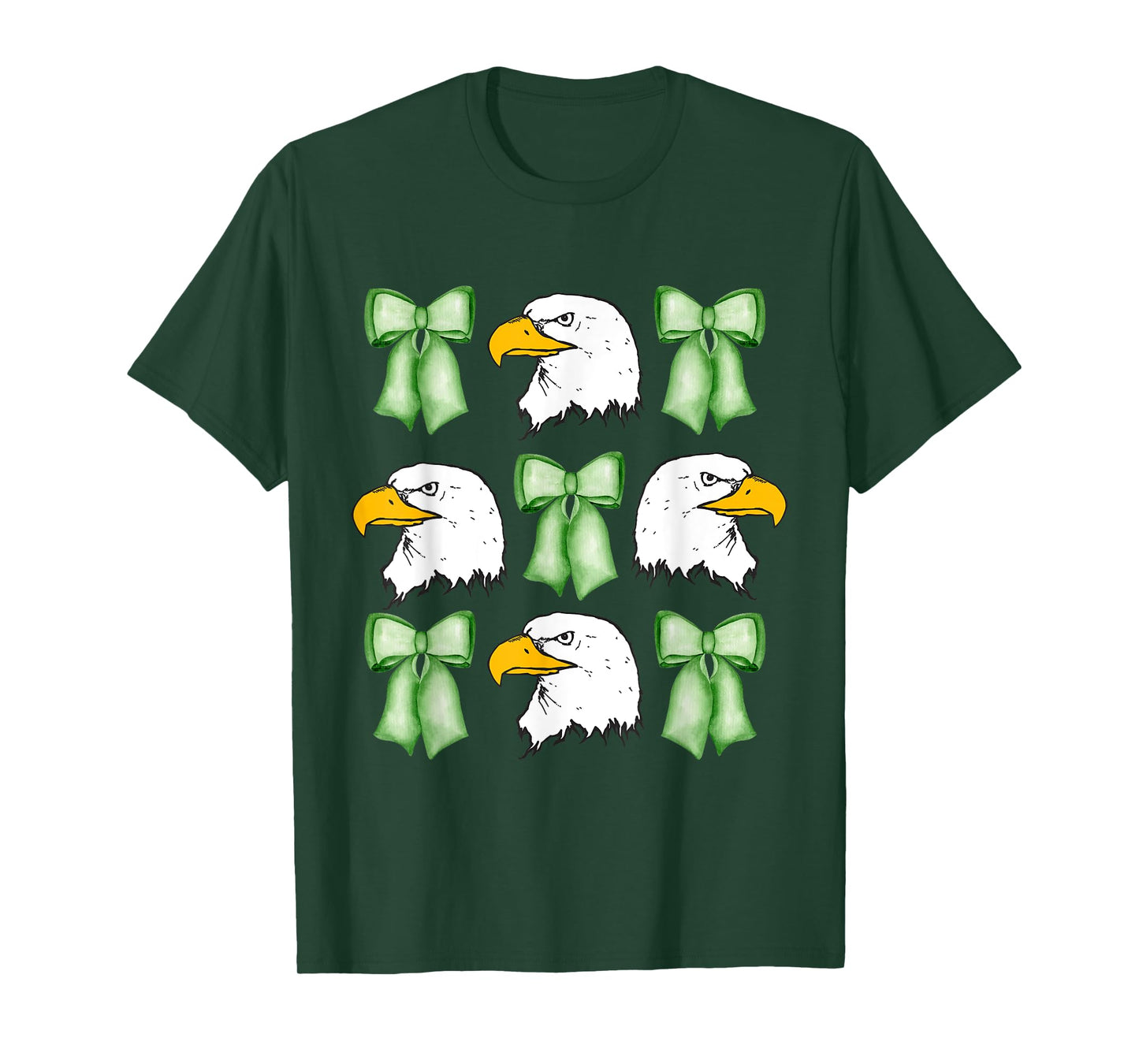 Coquette Green bows Eagle animal,Coquette with Eagle head T-Shirt