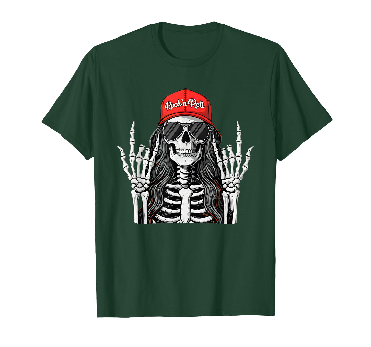 Rock'n Roll Girl Skeleton Rocker Cool Punk Rock Music Vibes T-Shirt
