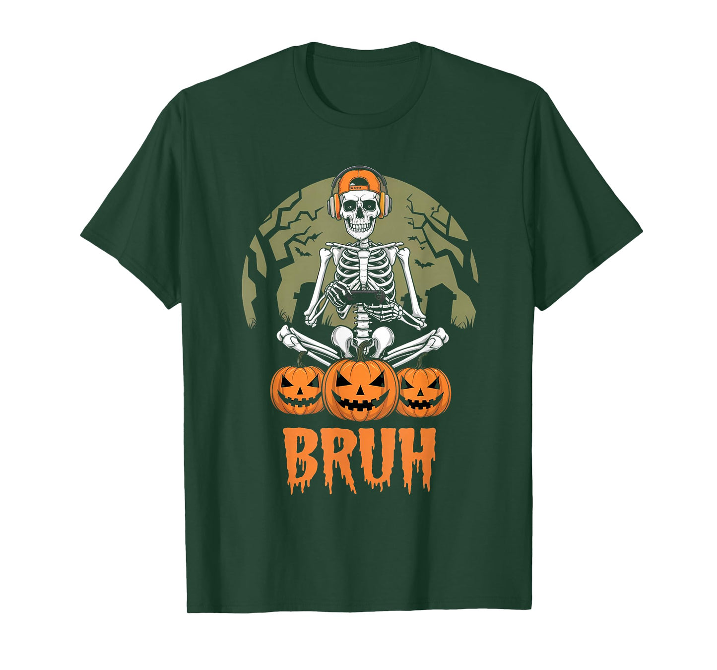 Halloween Skeleton Video Gaming Gamer Teens Boys Men Youths T-Shirt