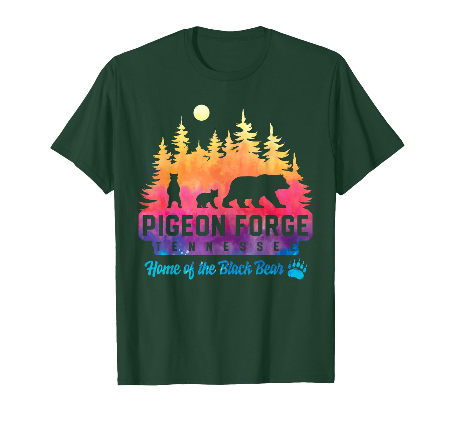 Pigeon Forge Tennessee Bear Great Smoky Mountains Tie Dye T-Shirt