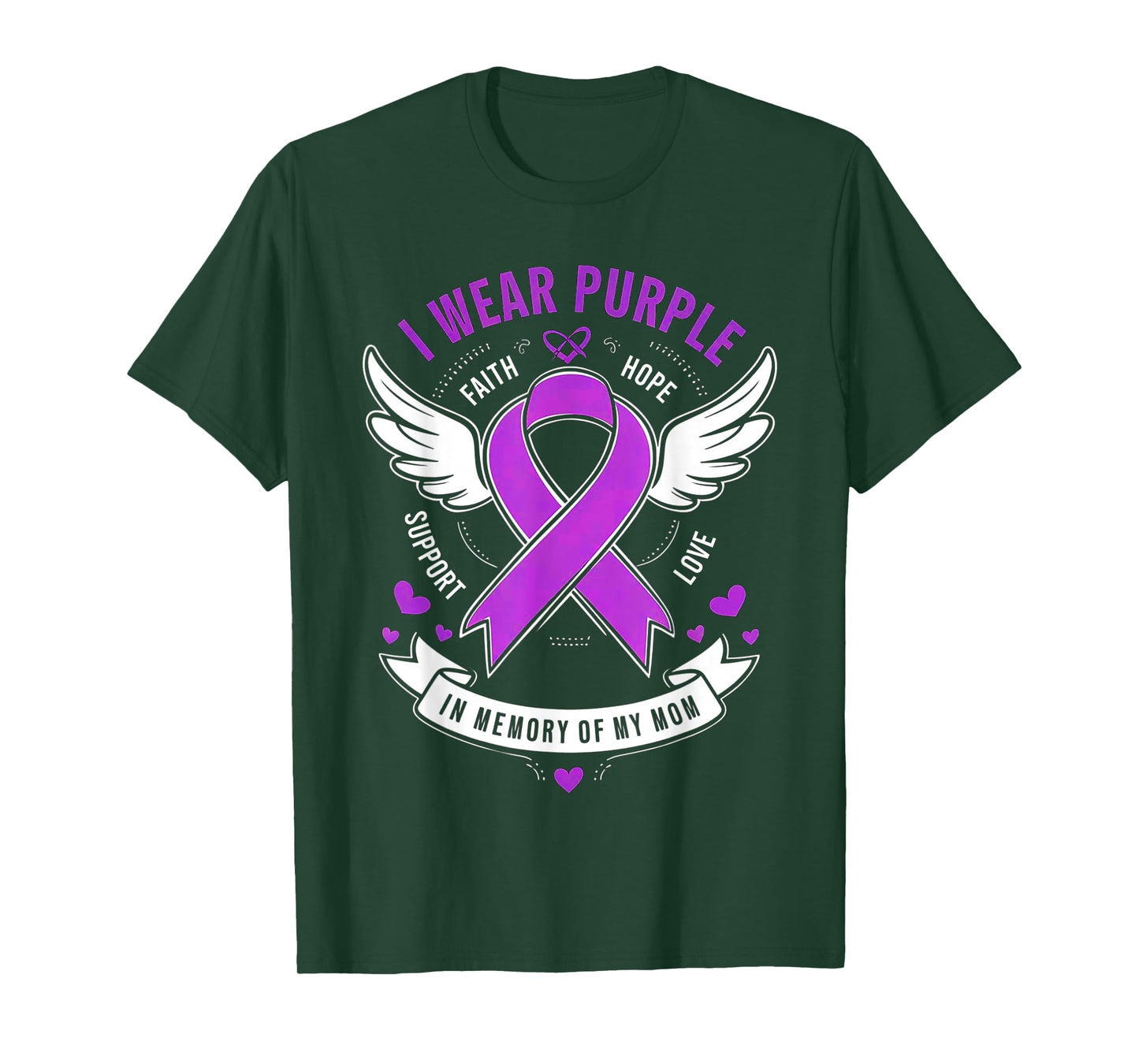 I Wear Purple In Memory of my Mom Alzheimers Awarenesss T-Shirt