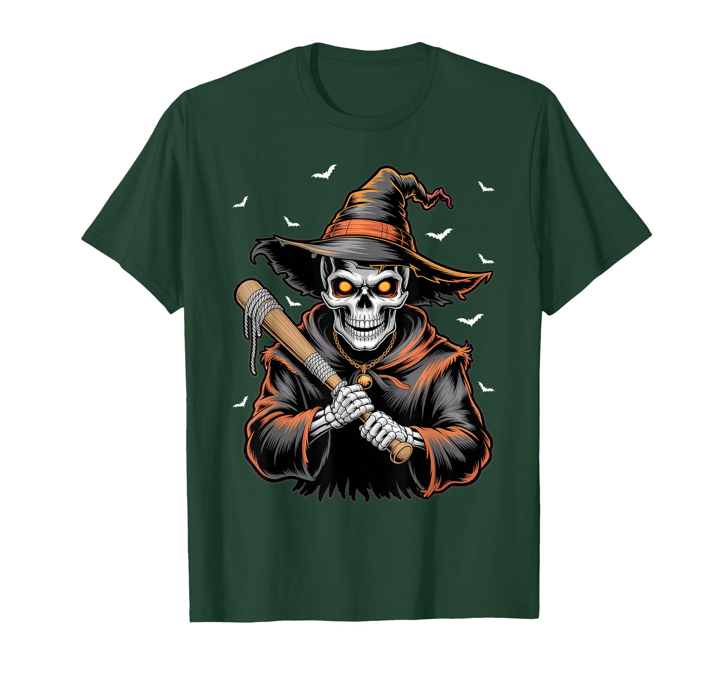 Skeleton Witch Baseball Player Halloween Costume Party 2025 T-Shirt