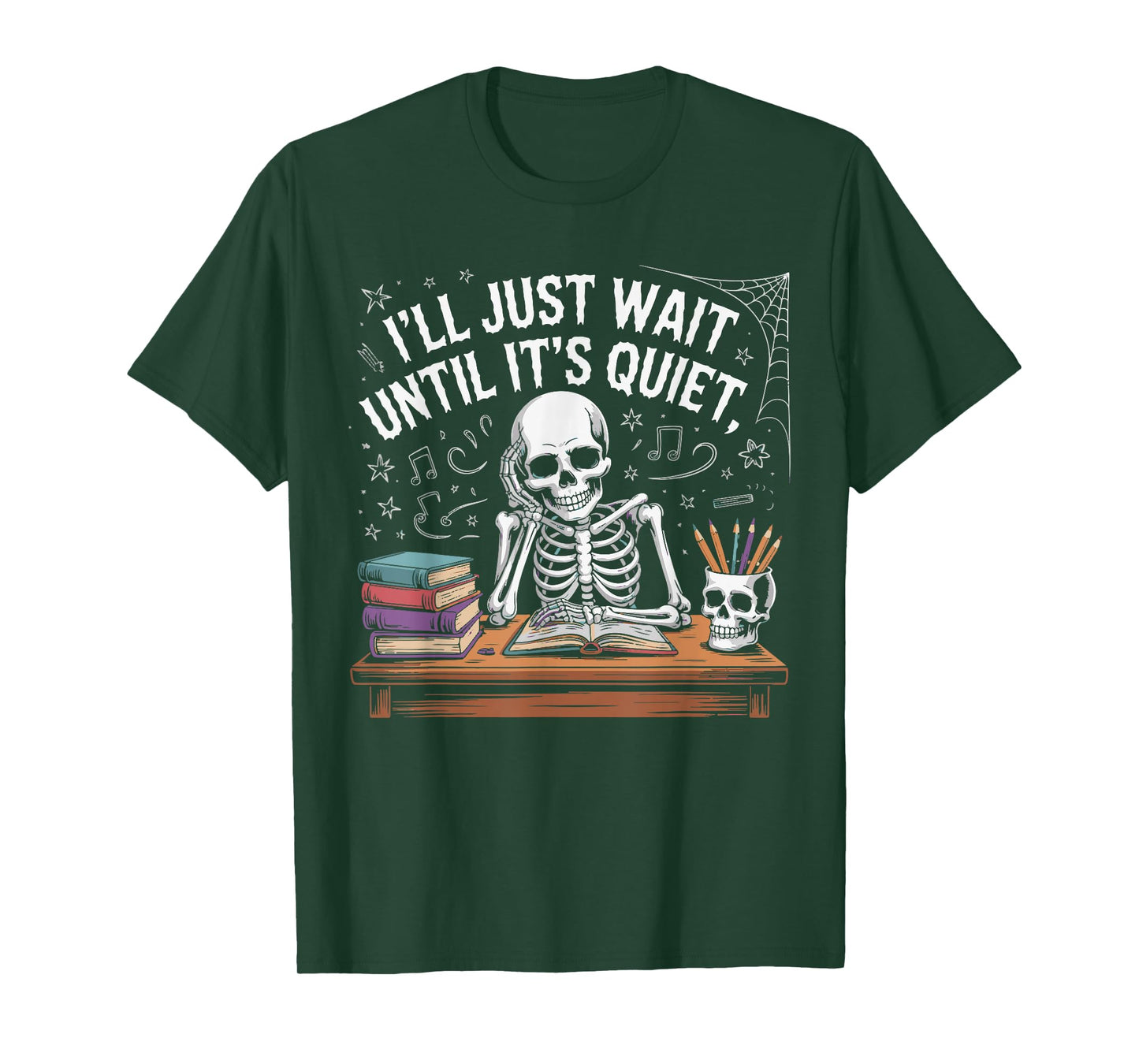 Spooky Teacher Halloween I'll Wait Until Quiet Funny Costume T-Shirt