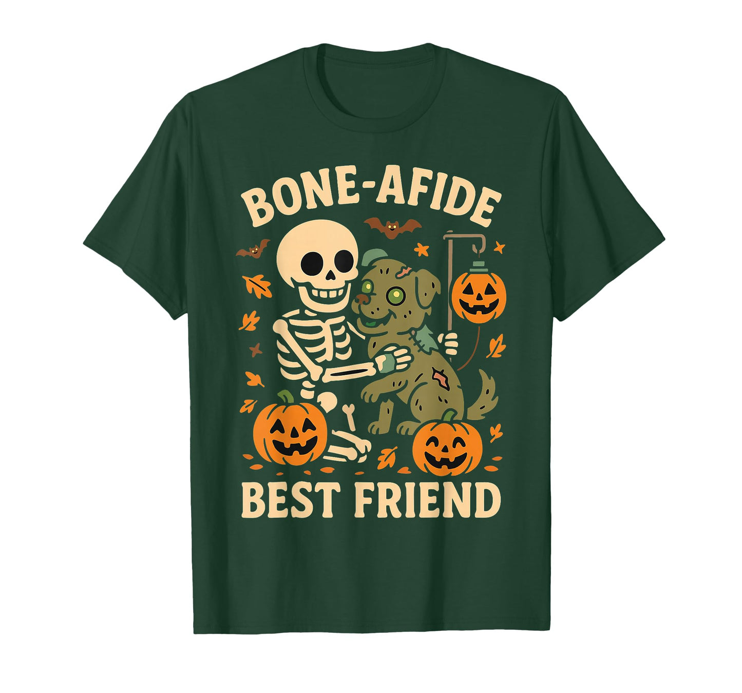 Halloween Skeleton Zombie Dog Best Friend Funny T-Shirt