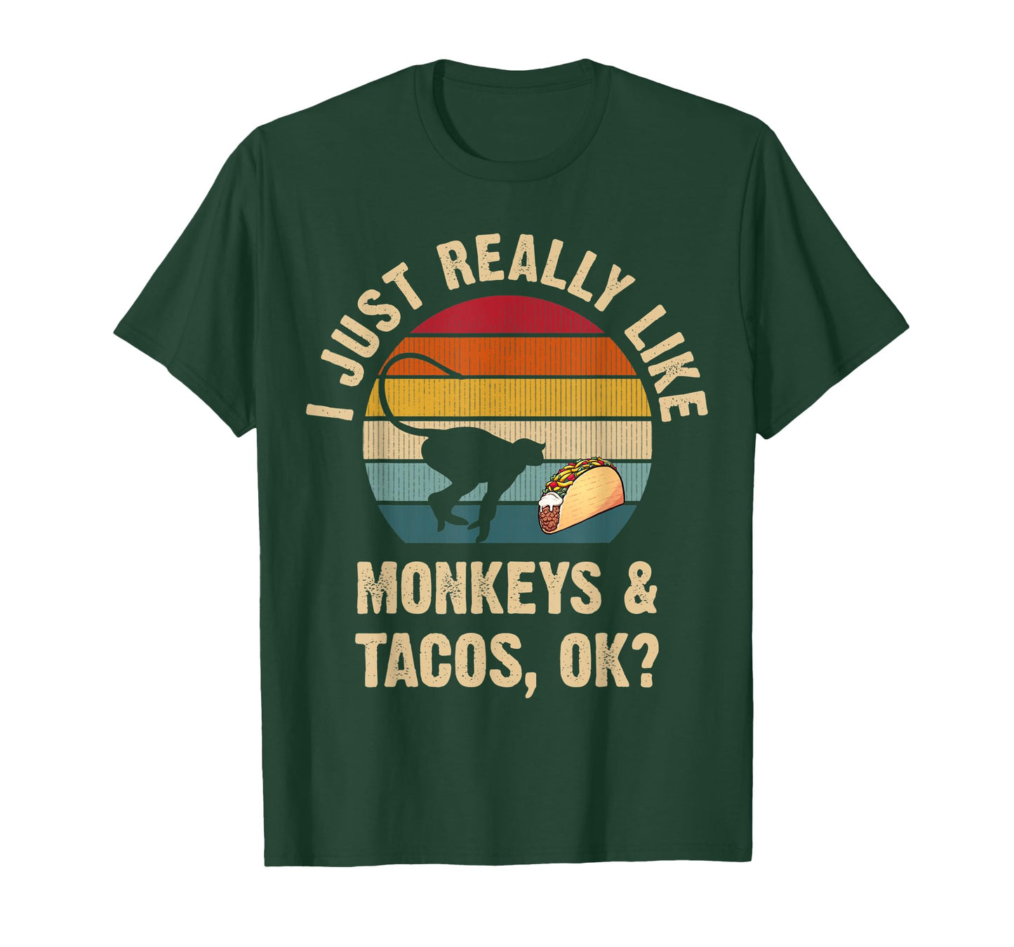 Monkeys and Tacos lover Cinco de mayo Taco Tuesday Cute T-Shirt