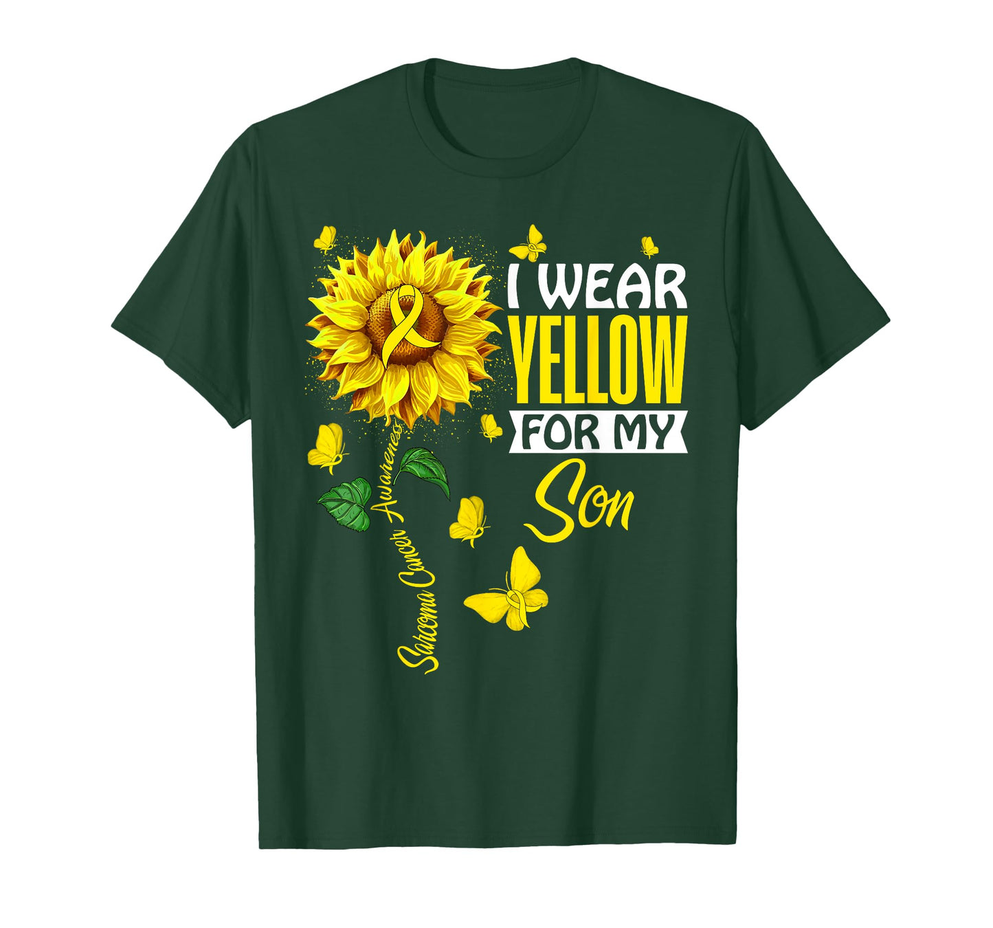 I Wear Yellow For Son Sarcoma Cancer Awareness Support T-Shirt