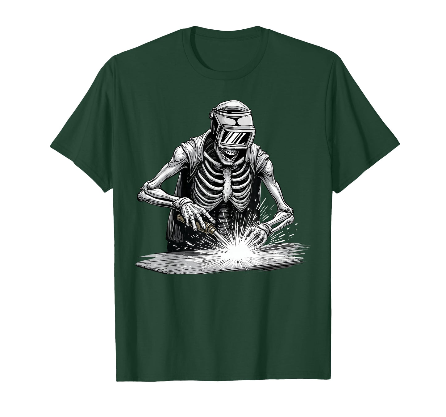 Funny Skeleton Welder Spooky Halloween Metal Work Welding T-Shirt