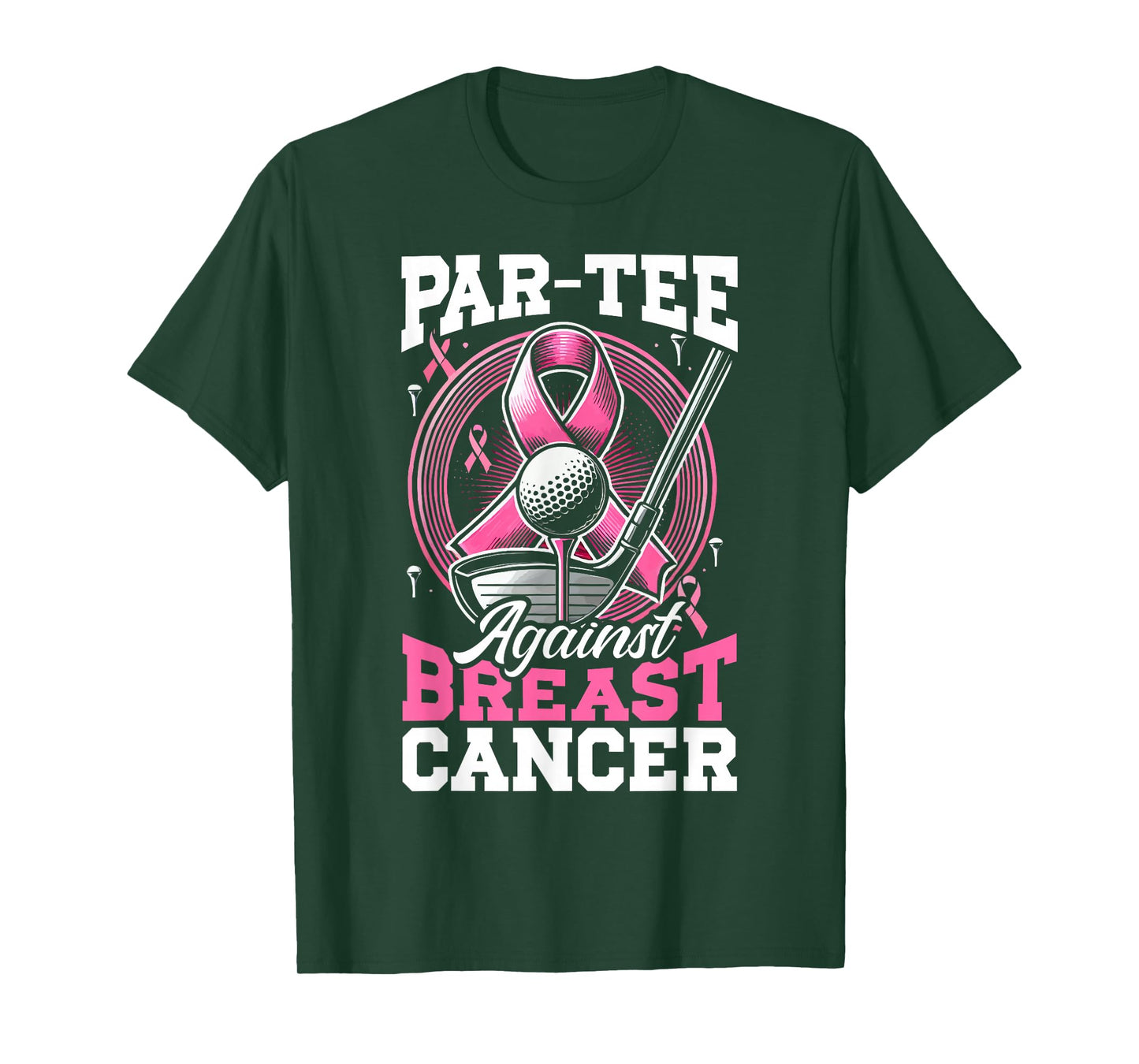 Golf Breast Cancer Awareness Month Golfer Pink Ribbon T-Shirt