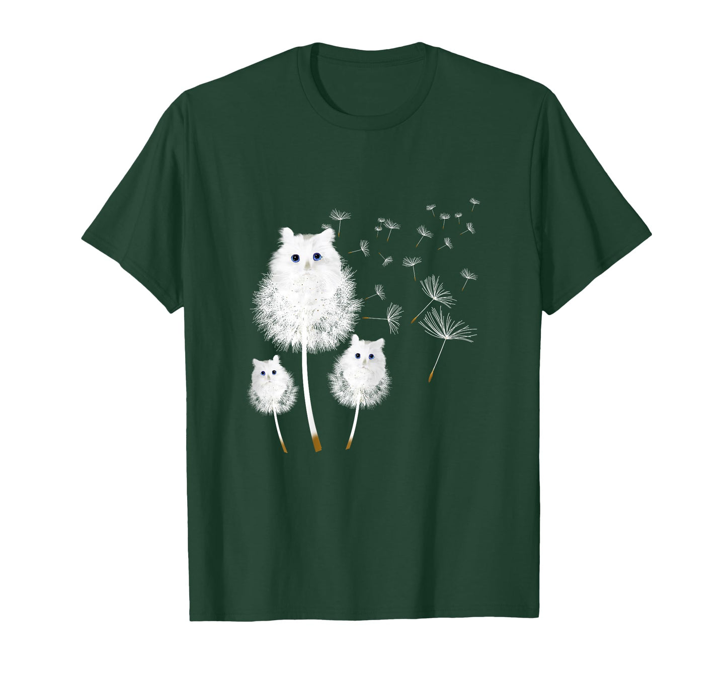 Cat Dandelion amazing Flower Cat lover design women girls T-Shirt