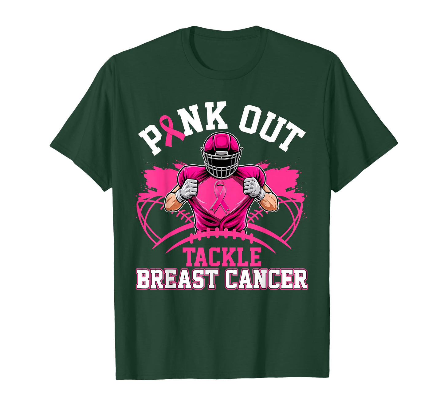 Pink Out Tackle Breast Cancer Awareness American Football T-Shirt