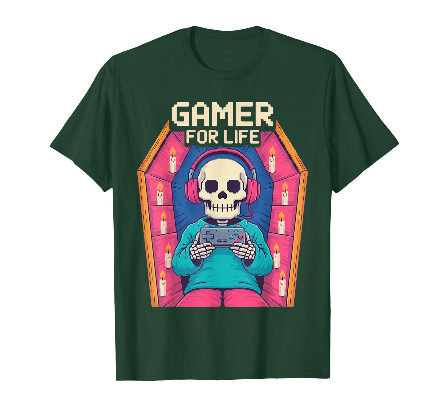 Funny Gamer Skeleton - Gamer for Life Video Game Gift T-Shirt