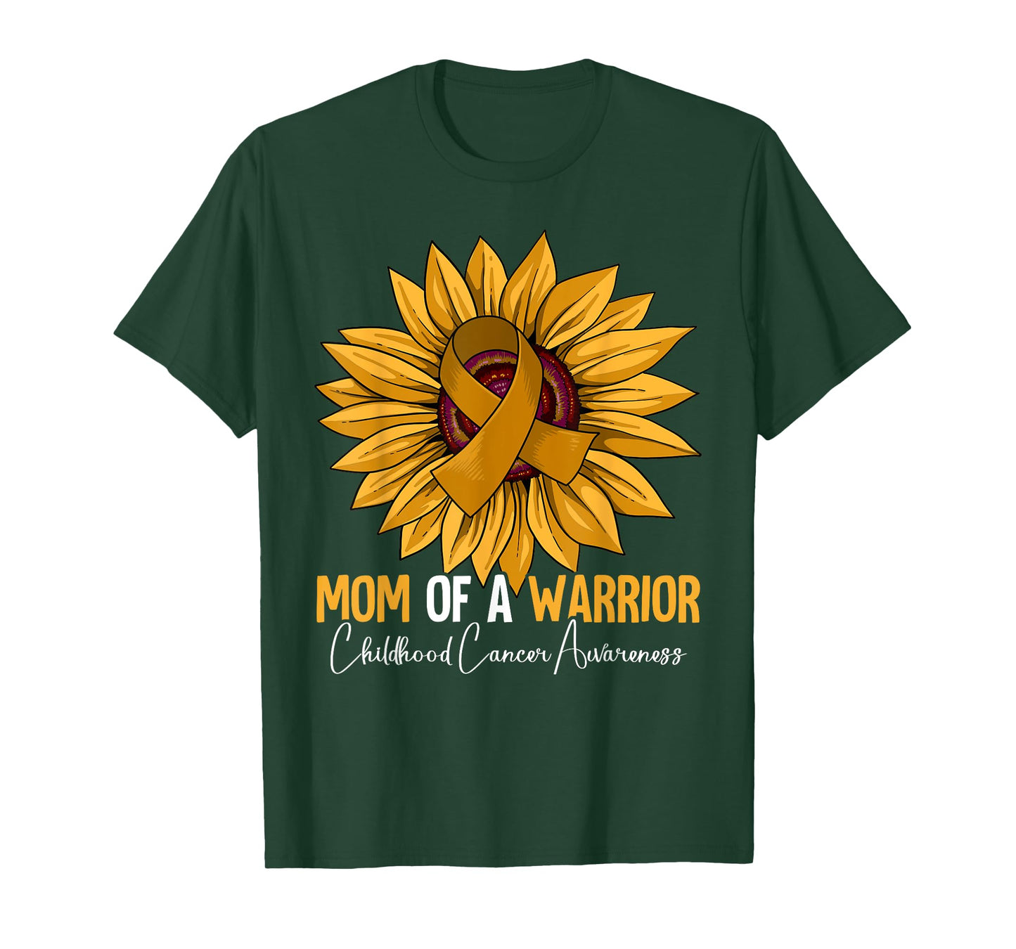 Mom Of A Warrior Childhood Cancer Awareness T-Shirt