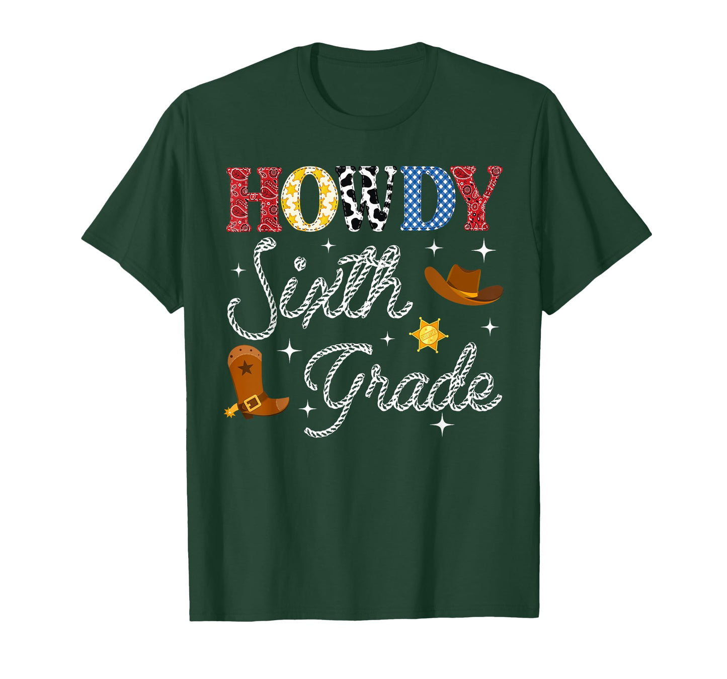 Howdy Sixth Grade Back To School Western Teacher Student T-Shirt