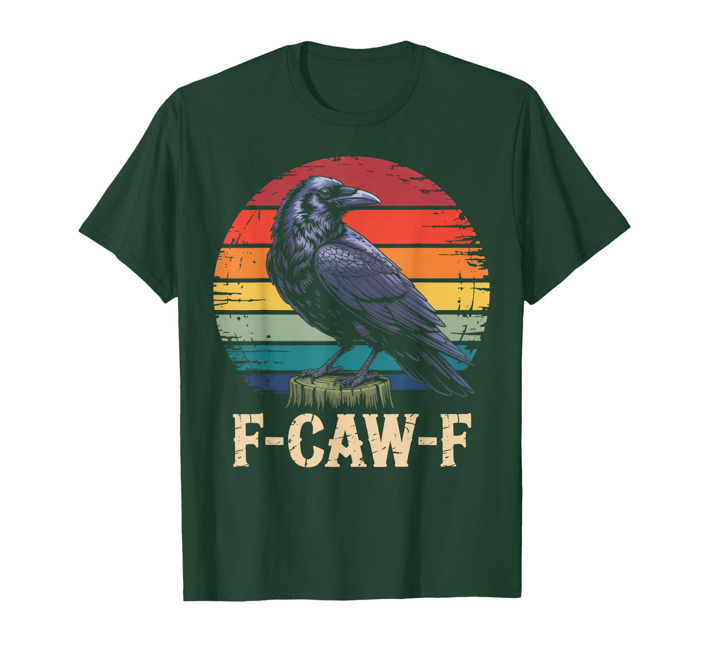 Vintage Crow F-Caw-F Animal Gothic Birds Animal Funny Crow T-Shirt