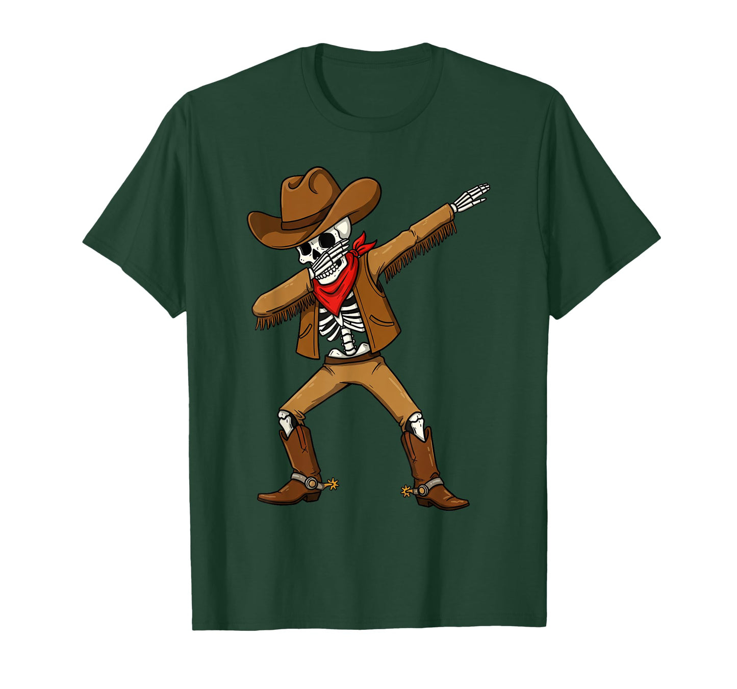 Halloween Dabbing Skeleton Cowboy Funny Trick or Treat Kids T-Shirt