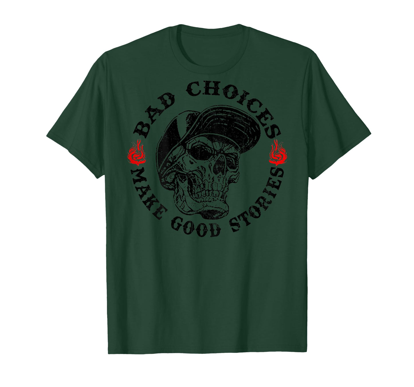 Bad Choices Make Good Stories Funny Skeleton (On Back) T-Shirt