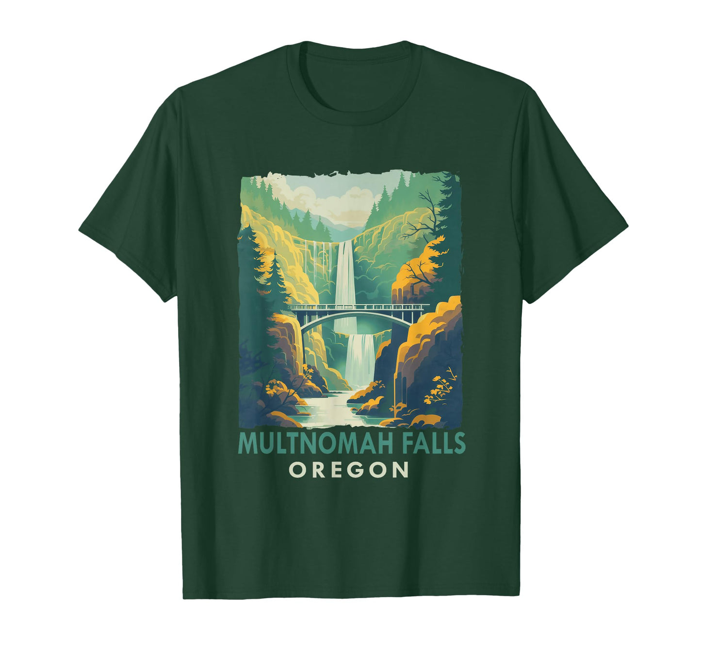 Multnomah Falls Oregon Waterfall Nature Exploring Travel T-Shirt