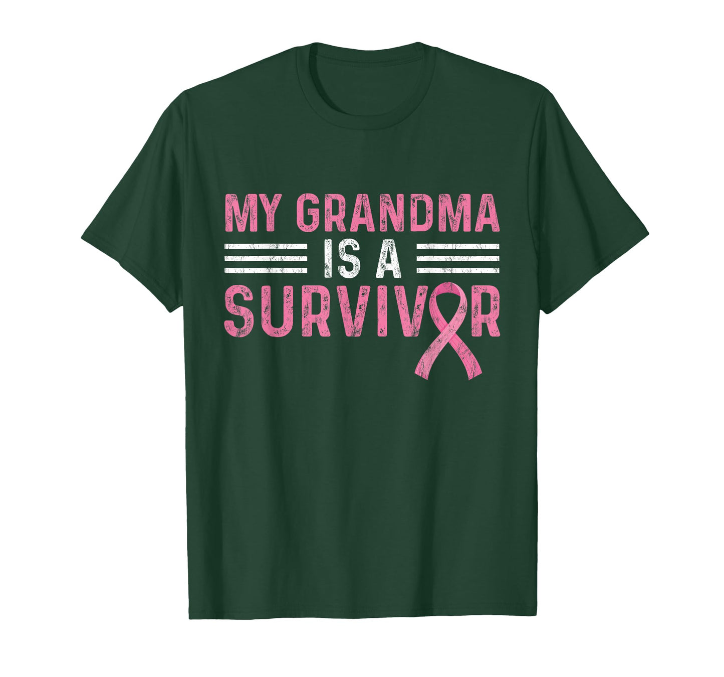 My Grandma Is A Survivor Pink Ribbon Breast Cancer Awareness T-Shirt
