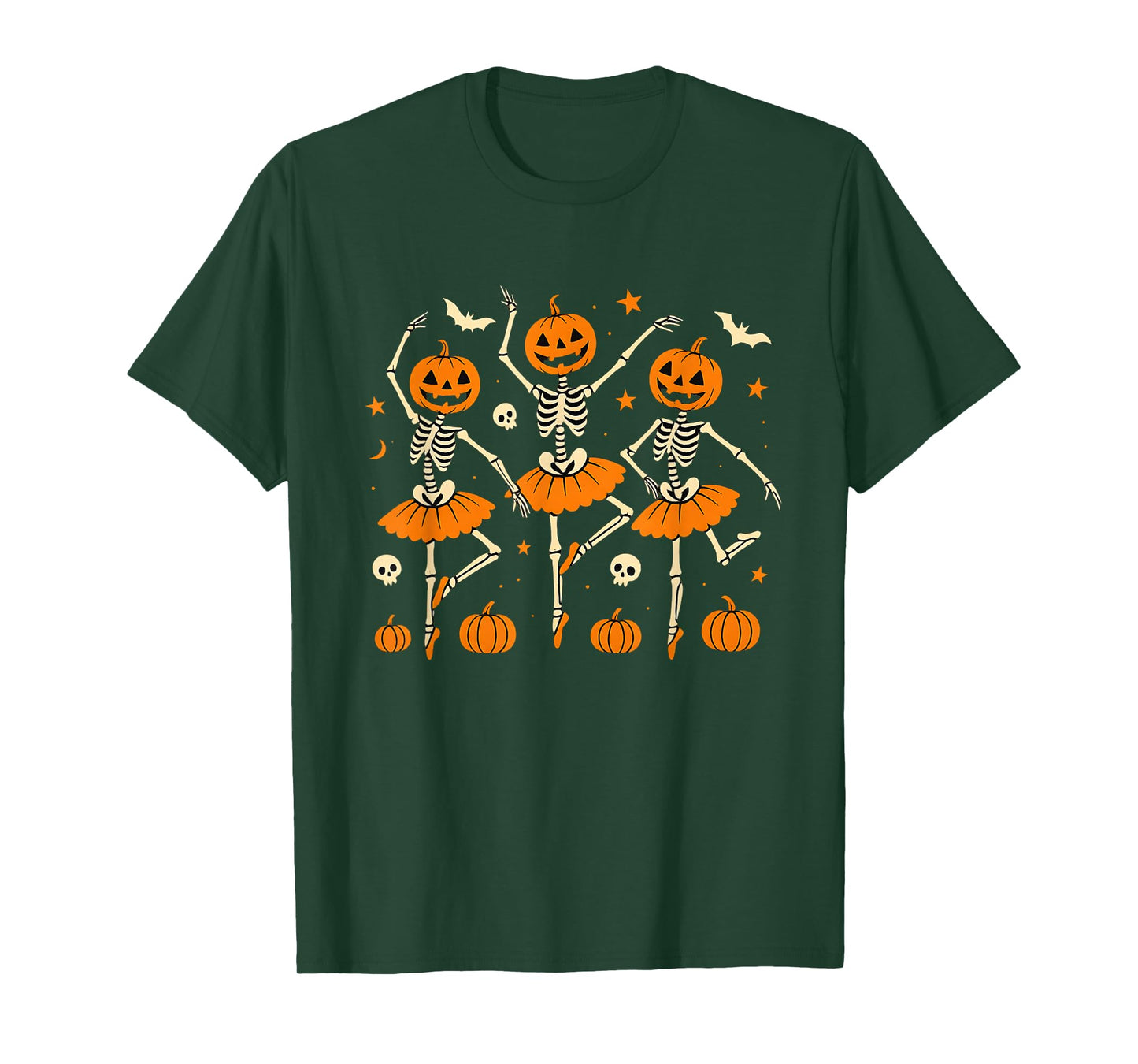 Ballet Pumpkin Skeleton Dance Halloween Men Women Boys Girl T-Shirt