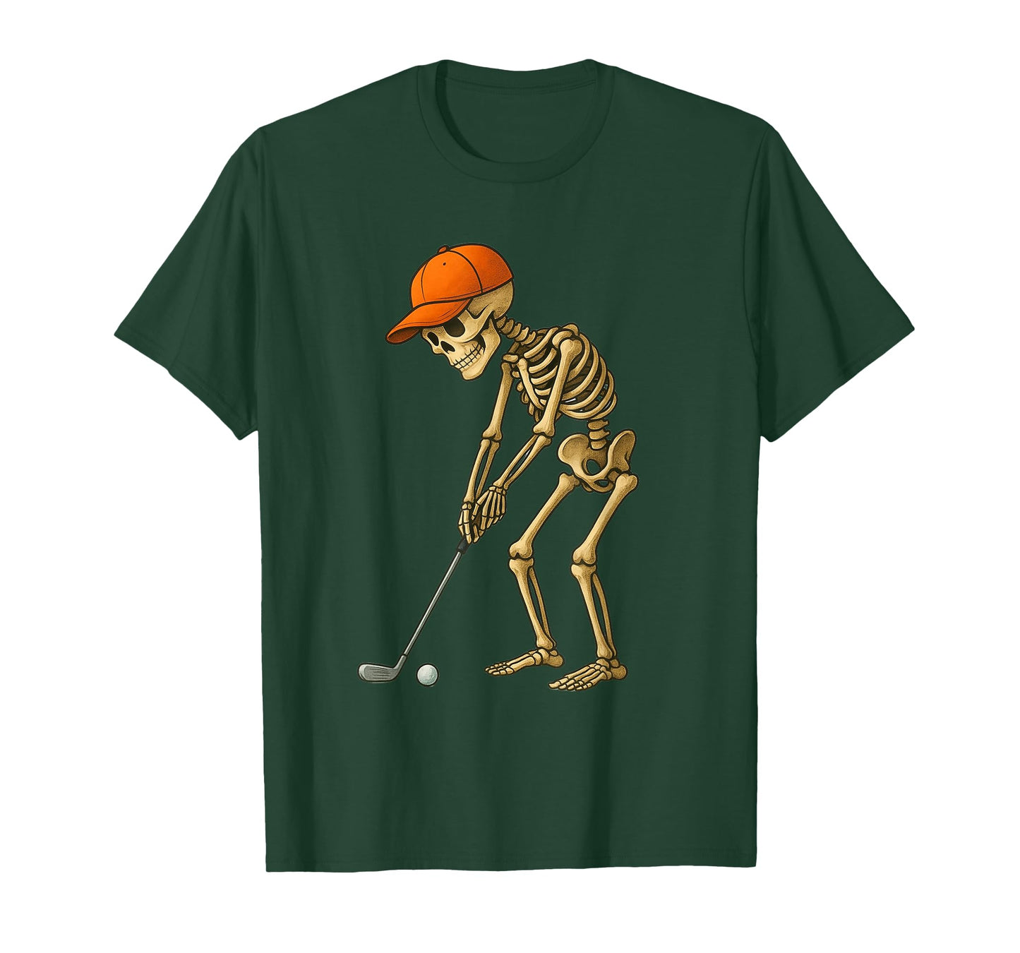 Skeleton Golfer Funny Halloween Golf Costume Tee T-Shirt