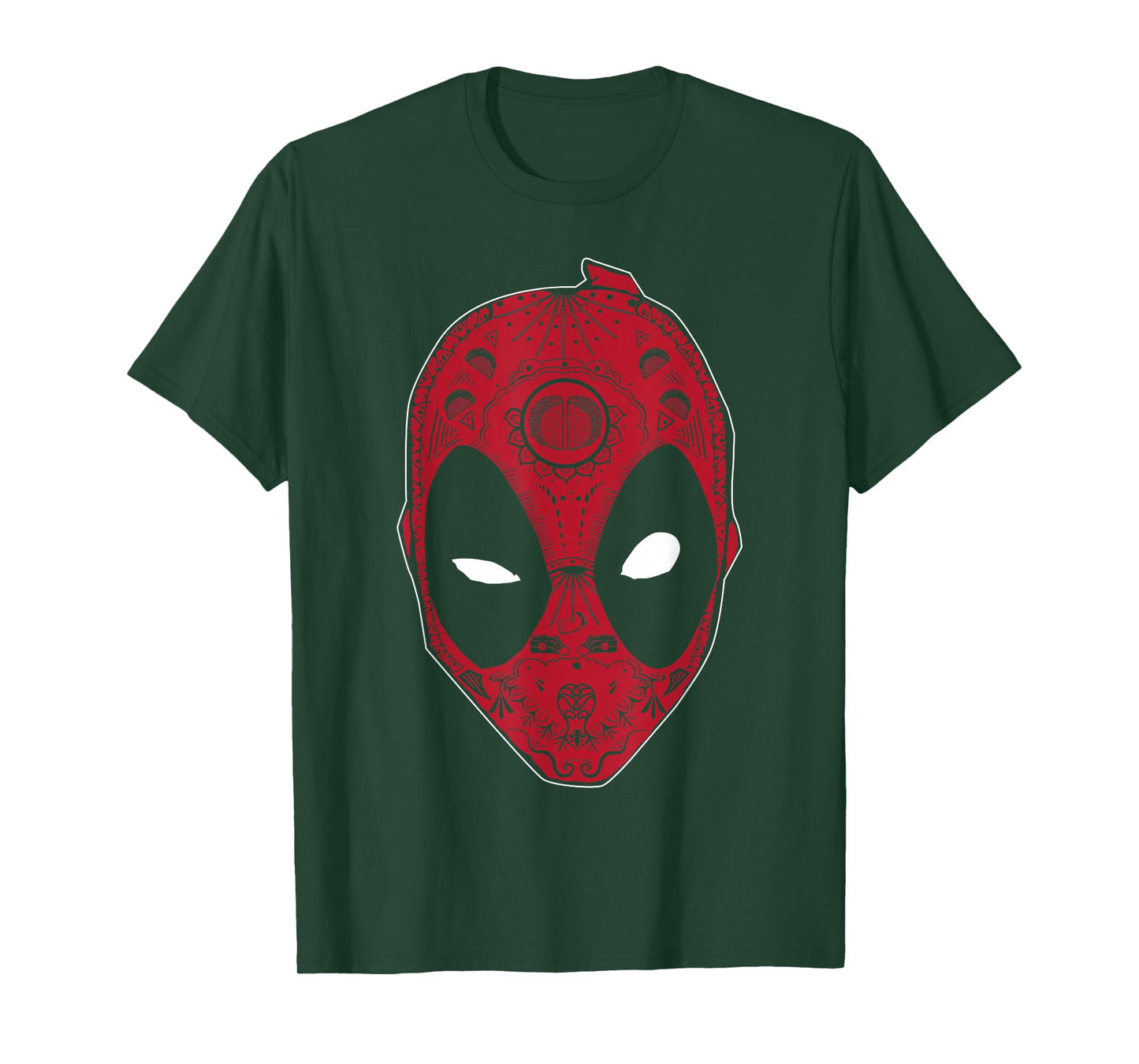 Marvel Deadpool Sugar Skull Comic Big Face T-Shirt