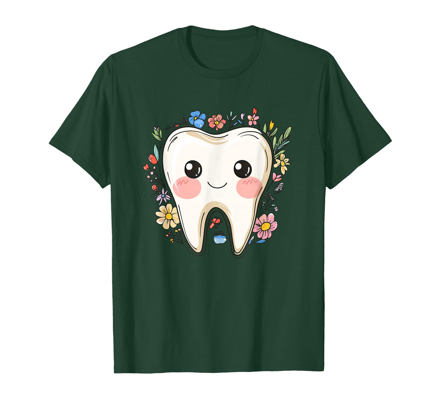 Adorable Tooth With Flowers T-Shirt