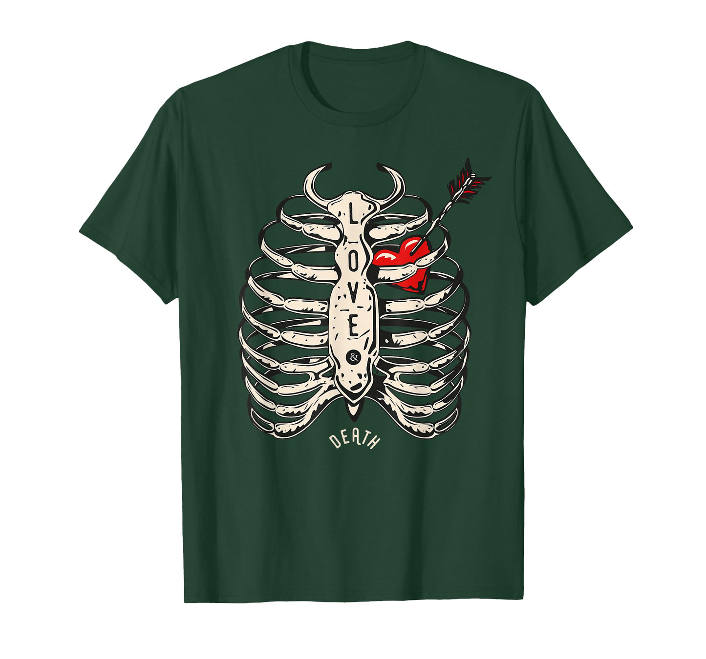 Skeleton Heart Rib Cage Shirt X-Ray Funny Halloween T-Shirt