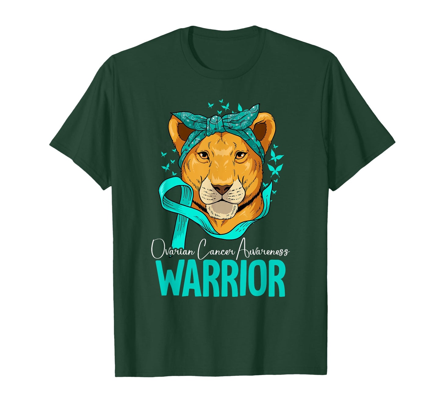 Ovarian Cancer Awareness T-Shirt by Ovarian Cancer Awareness Gift - Unisex-Adults, Black, Small, Short Sleeve, Classic Fit