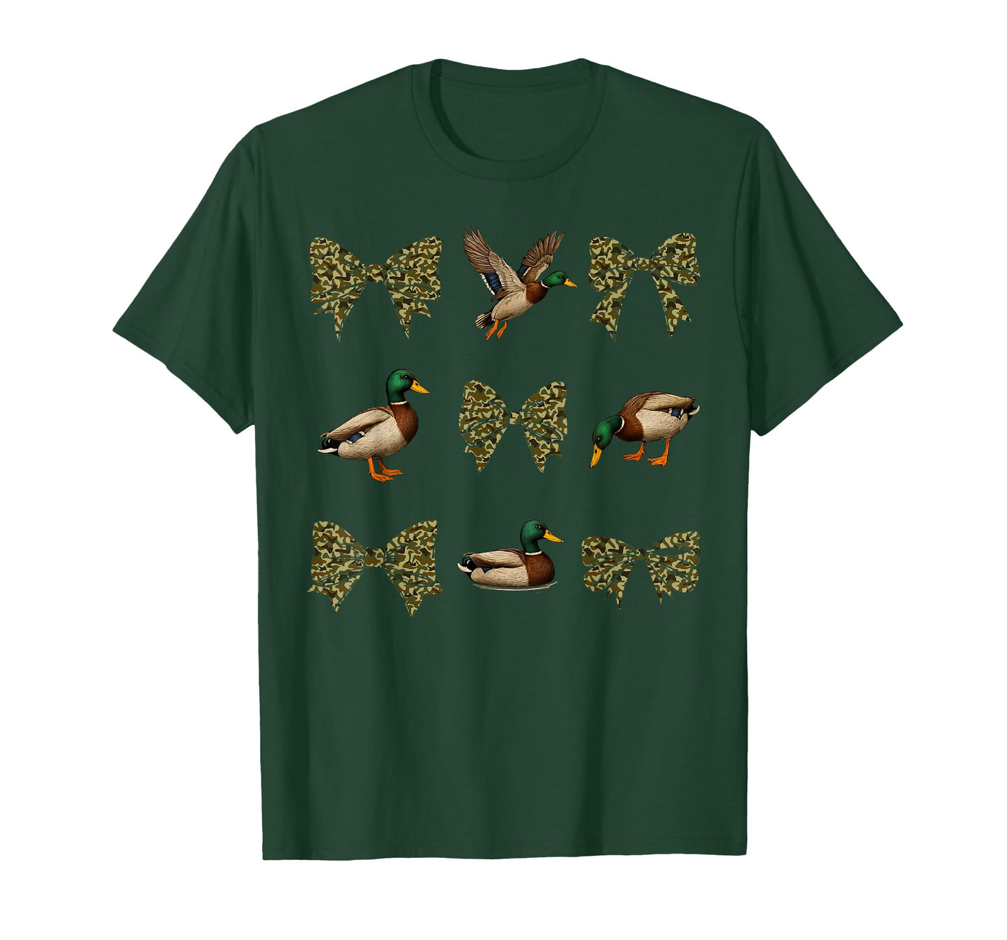 Mallard Ducks And Camo Bows Nature Hunter Wilderness T-Shirt