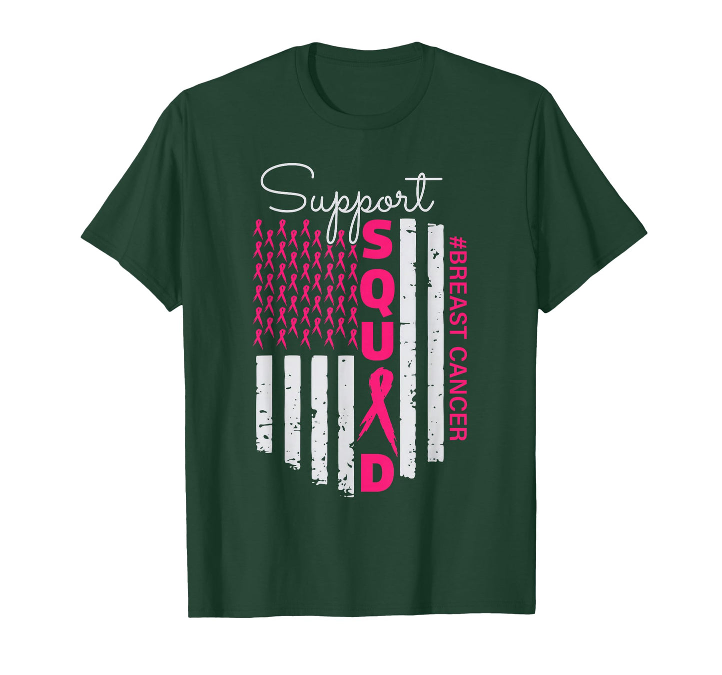 Support Squad Breast Cancer Awareness USA Flag T-Shirt