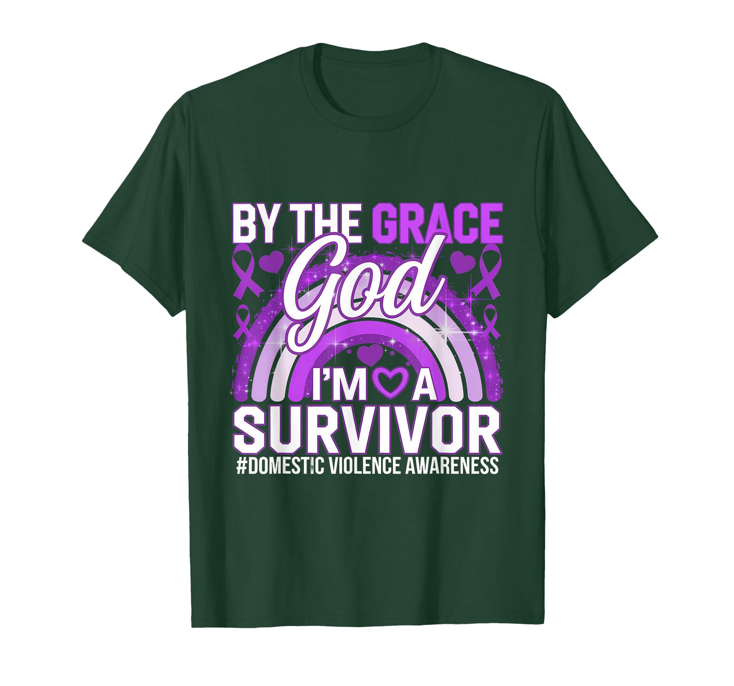 Domestic Violence Awareness I'm A Survivor Purple Ribbon T-Shirt