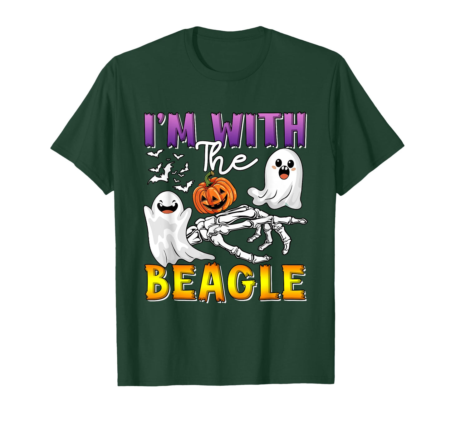 I'm with Beagle Halloween Boo Ghost Funny Single Owner T-Shirt