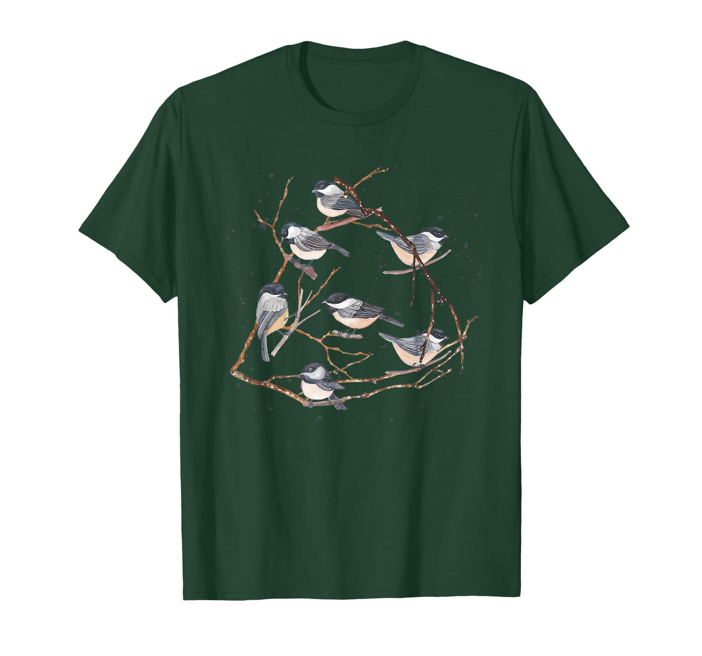 Chickadee Bird Watching Birding Nature Tree Branch Bird T-Shirt