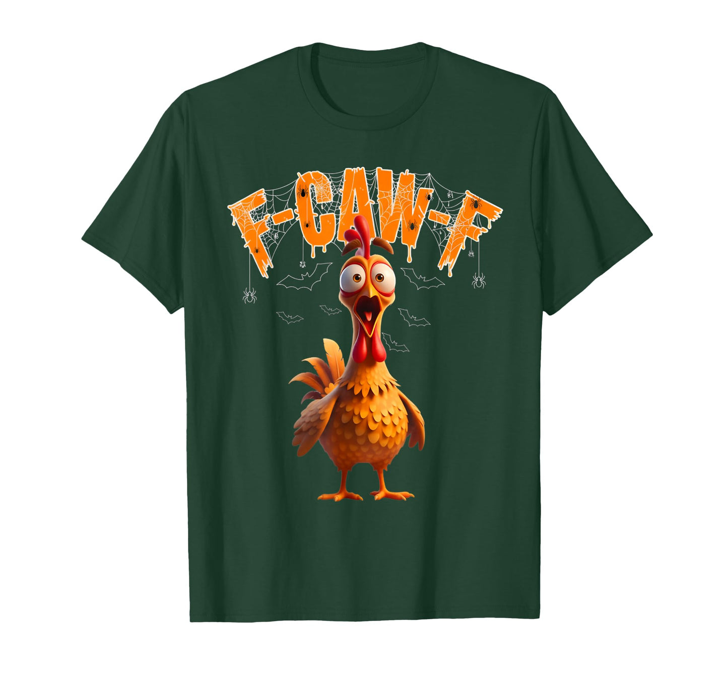 Scared Rooster F-Caw-F Halloween Tee T-Shirt