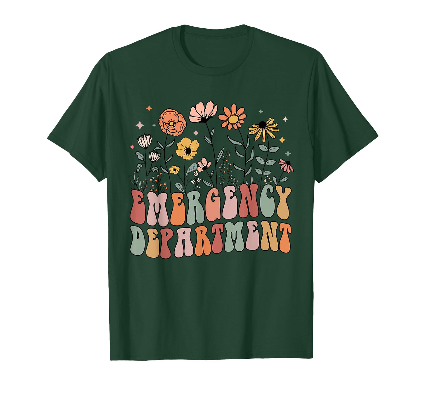 Emergency Department Room ED ER Nurse Tech Floral For Women T-Shirt